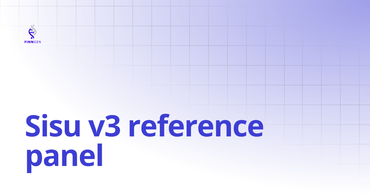 Sisu v3 reference panel | FinnGen Handbook